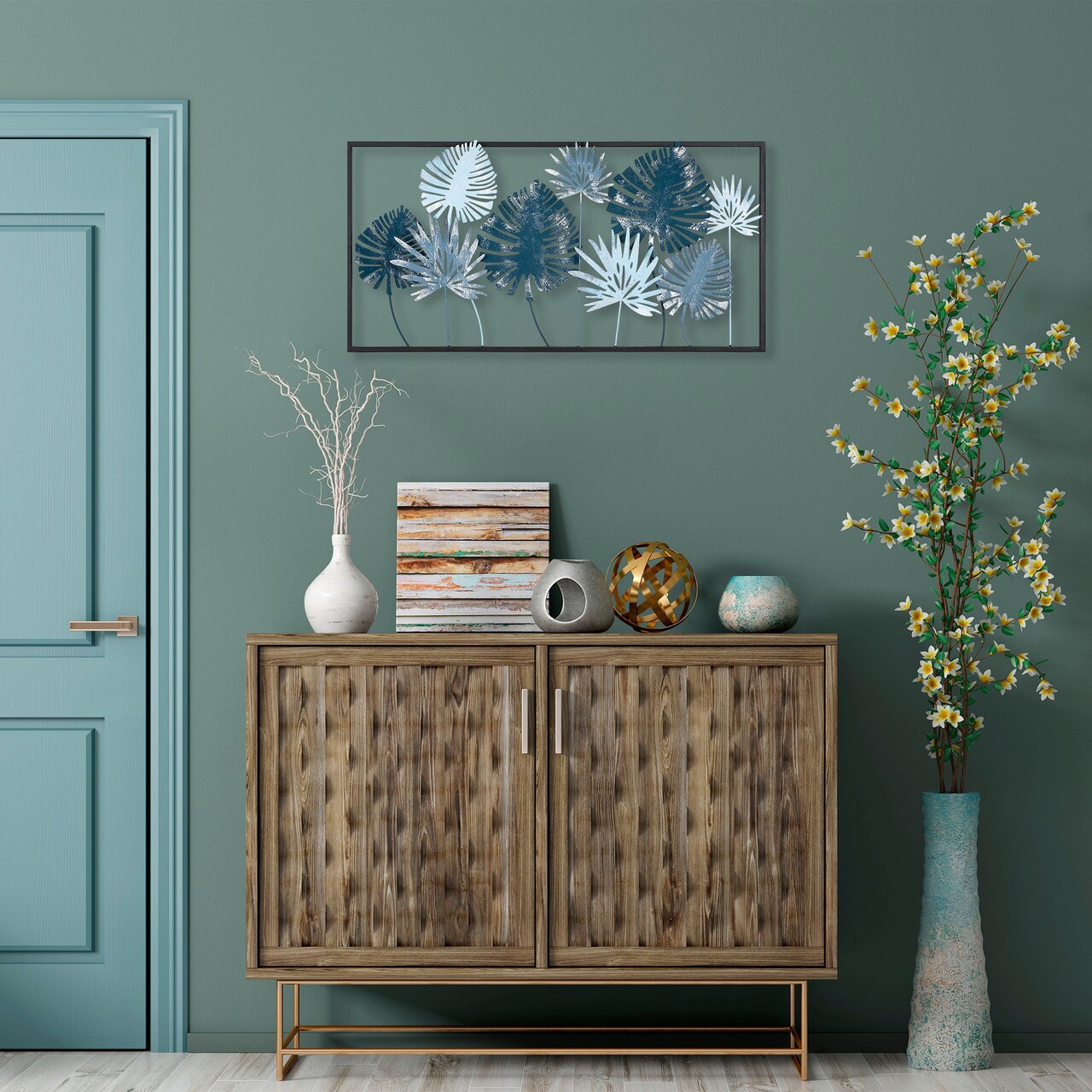 Decoratiune de perete, Yıldız, Dimensiune: 41 x 81 x 5 cm, Multicolor - imagine 7